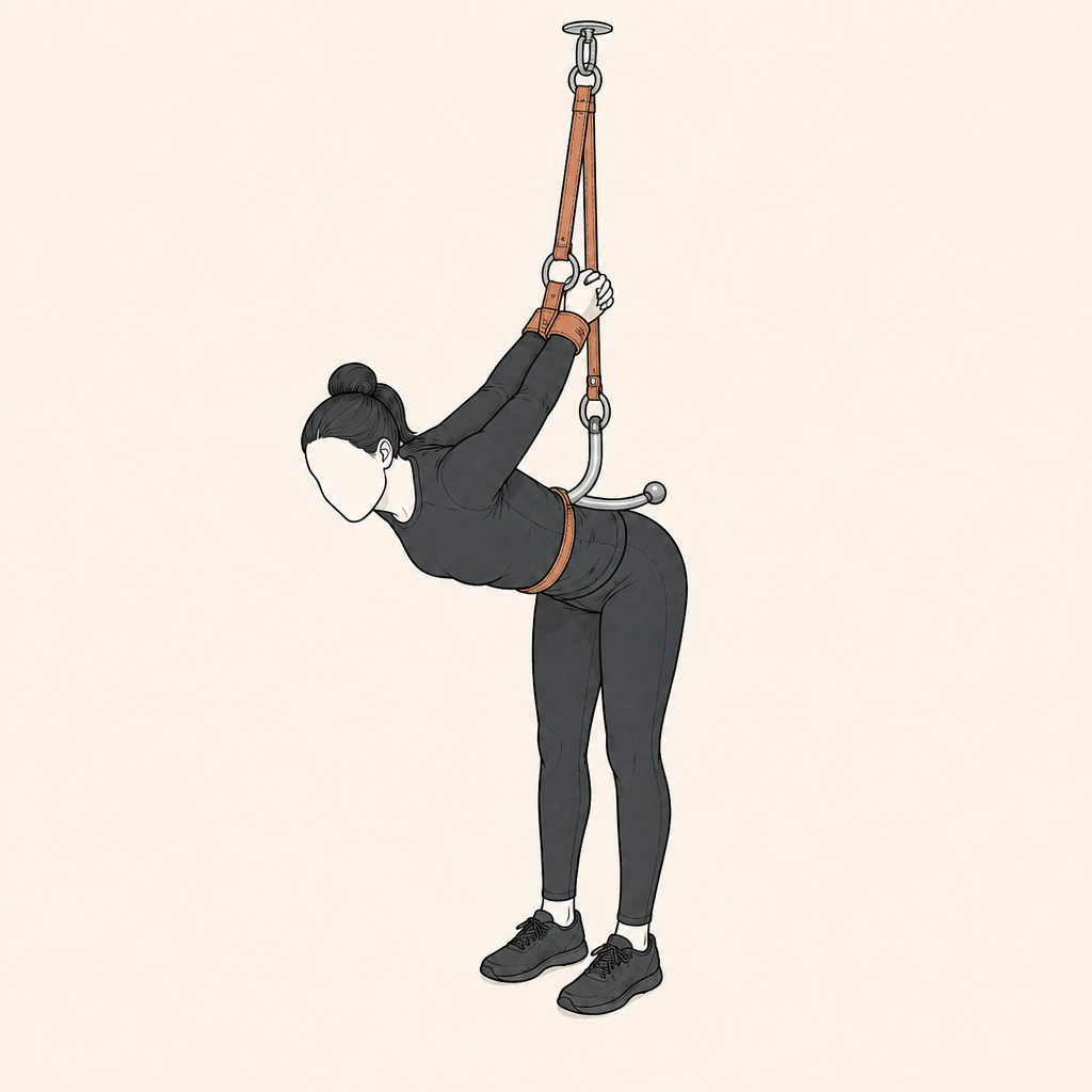 Diagram: Strappado, anal hook on the same overhead line