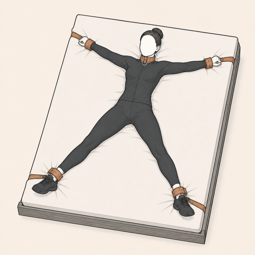 Diagram: Four points, straps under the mattress